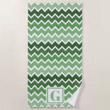 Lignes de Zigzag vert moderne Monogramme