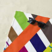 Serviette De Plage Lignes diagonales multicolores (En situation)