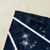Serviette de plage Lignes et Étoiles (En situation)