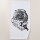 Serviette De Plage Lignes minimales avec spectre de neige (Devant)