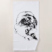 Serviette De Plage Lignes minimales, Pain D'Oiseau De Neige (Devant)