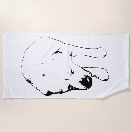 Serviette De Plage Lignes minimales, Snowbird Labrador (Devant)