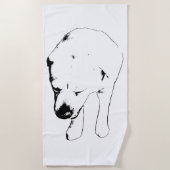 Serviette De Plage Lignes minimales, Snowbird Labrador (Devant)