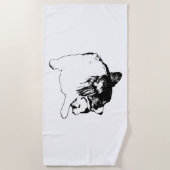 Serviette De Plage Lignes monochromes en gras (Devant)