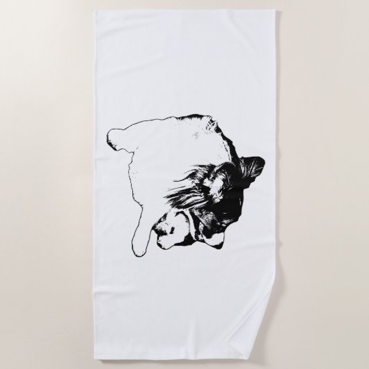 Serviette De Plage Lignes monochromes en gras (Devant)