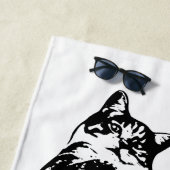 Serviette De Plage Lignes Tabulation monochrome (En situation)