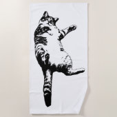 Serviette De Plage Lignes Tabulation monochrome (Devant)