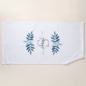 Serviette De Plage Lilac Aquarelle Florale Monogramme (Devant)