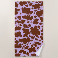 Lilac Purple moderne et peau Brown de vache Imprim