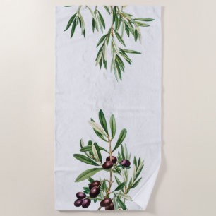Serviette De Plage L'île méditerranéenne grecque Feuille d'olive