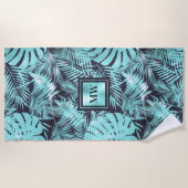 Serviette De Plage L'île tropicale aux feuilles de palmier (Devant)
