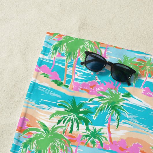 Serviette De Plage L'île tropicale de Palm Beach (En situation)