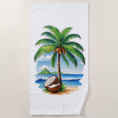Serviette De Plage L'île tropicale des Cocotiers (Devant)