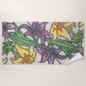 Serviette De Plage Lily pourpre (Devant)