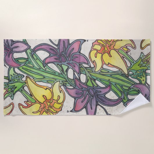 Serviette De Plage Lily pourpre (Devant)