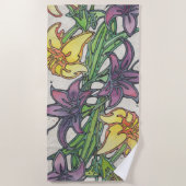 Serviette De Plage Lily pourpre (Devant)