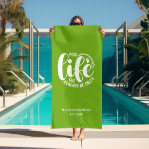 Serviette De Plage Lime de vie de piscine vert