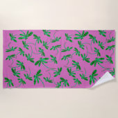 Serviette De Plage Lime Green Dragonfly Frenzy Beach Towel (Devant)