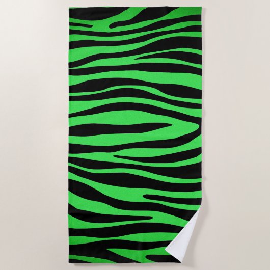 Serviette De Plage Lime Green Zebra (Devant)