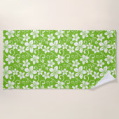 SERVIETTE DE PLAGE LIME HULA HAWAÏENNE (HIBISCUS) (Devant)