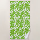 SERVIETTE DE PLAGE LIME HULA HAWAÏENNE (HIBISCUS) (Devant)