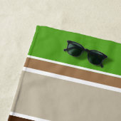 Serviette De Plage Lime personnalisé Vert foncé Brown Taupe Blancs (En situation)