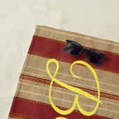 Serviette De Plage Linen Luxe tendance Burgundy Gold Collection (En situation)