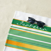 Serviette De Plage Linge Luxe Populaire Green Gold Texture Collection (En situation)