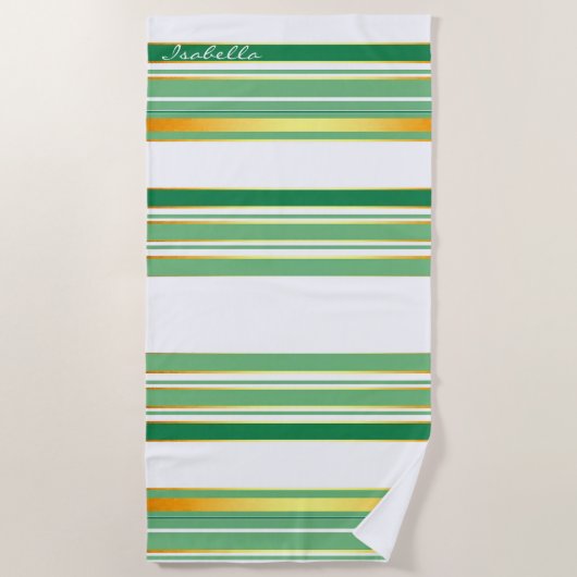 Serviette De Plage Linge Luxe Populaire Green Gold Texture Collection (Devant)