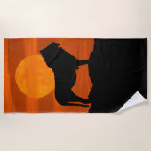 Serviette De Plage Lion au coucher du soleil (Devant)