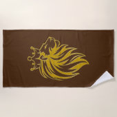 Serviette De Plage Lion Avec Couronne - Style Or 2 (Devant)