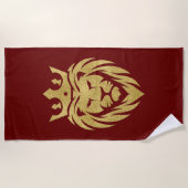 Serviette De Plage Lion Avec Couronne - Style Or 3 (Devant)