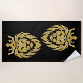Serviette De Plage Lion Avec Couronne - Style Or 3 (Devant)