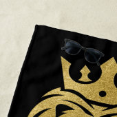 Serviette De Plage Lion Avec Couronne - Style Or 3 (En situation)