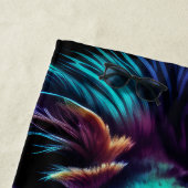 Serviette De Plage Lion brillant bleu pourpre (En situation)