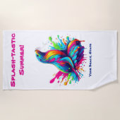 Serviette De Plage Lion de mer coloré (Devant)
