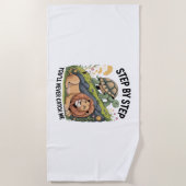 Serviette De Plage Lion de tortue drôle (Devant)