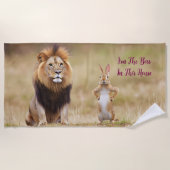Serviette De Plage Lion et lapin (Devant)