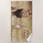 Serviette De Plage Lion et lapin (Devant)