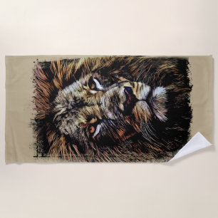 Serviette De Plage Lion graffiti Beach Towel