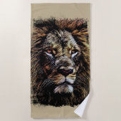 Serviette De Plage Lion graffiti Beach Towel (Devant)