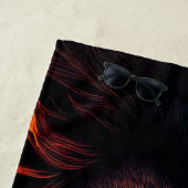 Serviette De Plage Lion jaune vert rouge 01 (En situation)