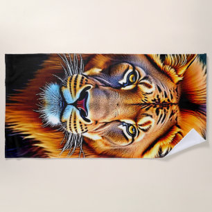 Serviette De Plage Lion Majestueux : Âme du Roi Sauvage Art