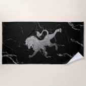 Serviette De Plage Lion royal d'argent (Devant)