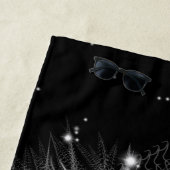Serviette De Plage Lion Starlight avec monogramme Couronne noir (En situation)