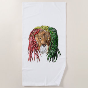 Serviette De Plage Lion vintage de reggae de Rasta