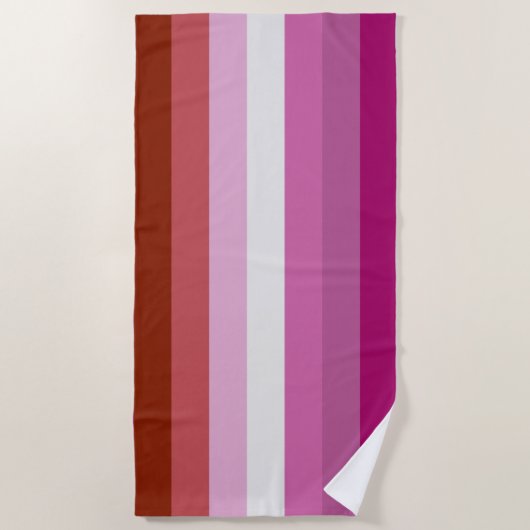 Serviette De Plage Lipstick Lesbian Pride flag (Devant)