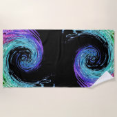 Serviette de plage Liquide Rainbow Wave (Devant)