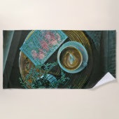 Serviette De Plage Lire Livres, Boire Café (Devant)