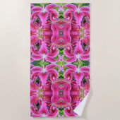 Serviette De Plage Lis orientaux d'astronome, grand motif (Devant)